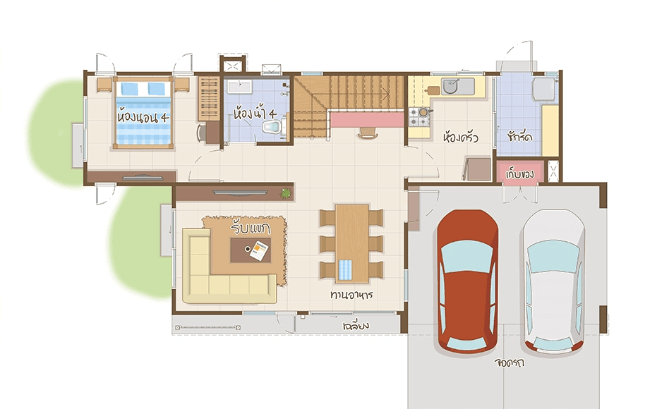 แปลนชั้น 1 บ้านเดี่ยวอณาสิริ สรงประภา